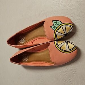 SO lemon slice flats pink  7.5 KOHL'S summer fruit tropical